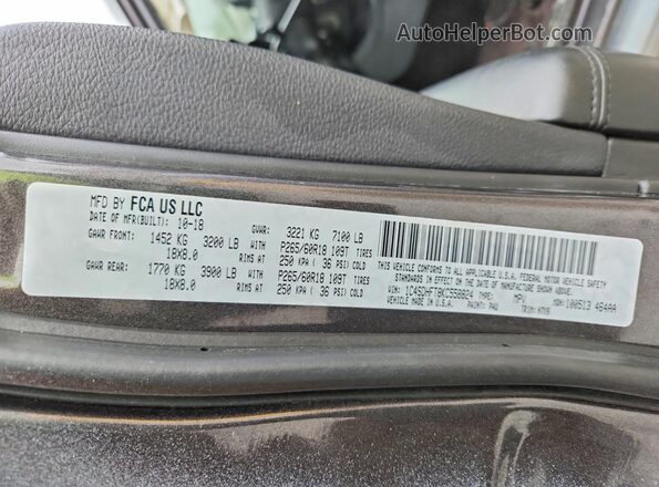 1C4SDHFT8KC558824 2019 DODGE DURANGO Gray 