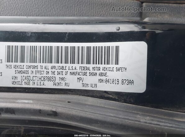 1C4SDJCT1HC878653 2017 DODGE DURANGO Black Widok komory silnika