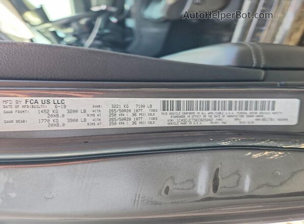 1C4SDJCT5KC825042 2019 DODGE DURANGO Gray 