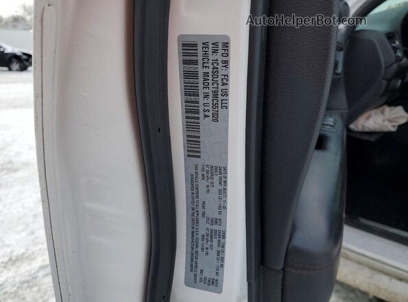 1C4SDJCT9MC557020 2021 DODGE DURANGO White VIN կոդի պիտակի տեսք