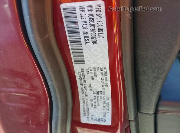 1C4SDJCT9PC582004 2023 DODGE DURANGO Red Widok naklejki z numerem VIN