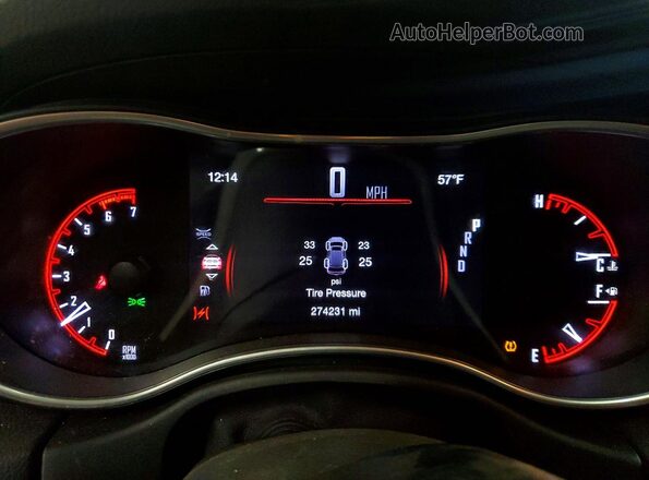 1C4SDJFT5KC652831 2019 DODGE DURANGO Gray Вид щитка приладів