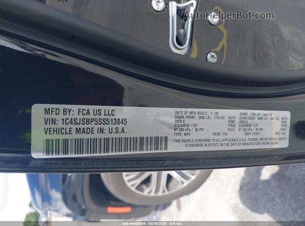 1C4SJSBP5SS513845 2025 JEEP WAGONEER L Black ძრავის განყოფილების ხედი