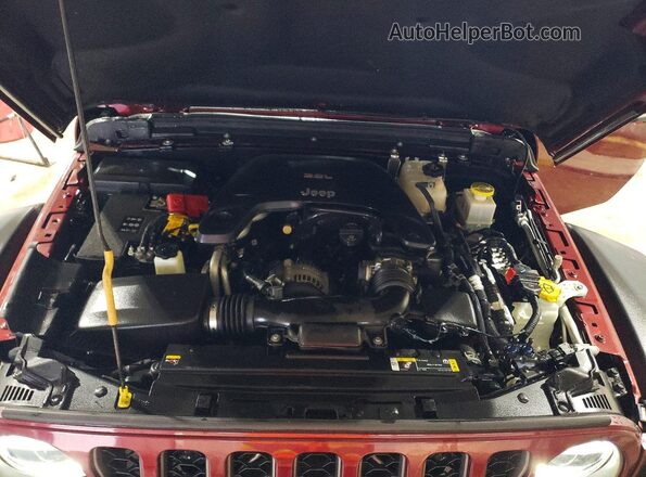 1C6JJTEG3ML581823 2021 JEEP GLADIATOR Burgundy Vista del compartimento del motor