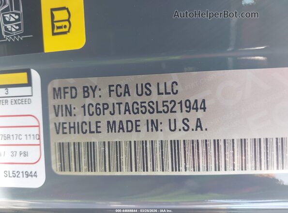 1C6PJTAG5SL521944 2025 JEEP GLADIATOR Gray Շարժիչի բաժամունքի տեսք