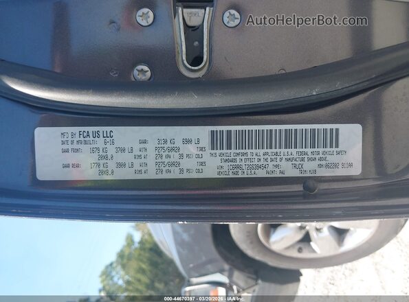 1C6RR6LT2GS394547 2016 RAM 1500 Gray Շարժիչի բաժամունքի տեսք