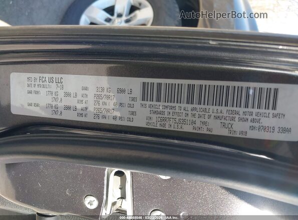 1C6RR7FT5JS351104 2018 RAM 1500 Black Engine compartment view