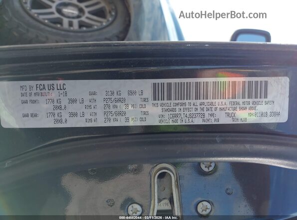 1C6RR7LT4JS237728 2018 RAM 1500 Black Շարժիչի բաժամունքի տեսք