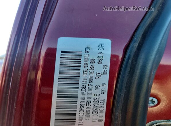 1C6RR7NM3JS231991 2018 RAM 1500 Темно-бордовый Вид наклейки с VIN-кодом