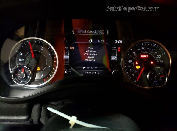 1C6SRFFM9MN696580 2021 RAM 1500 Black Instrument cluster view