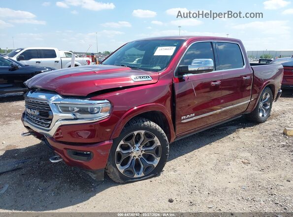 1C6SRFHT7NN132500 2022 RAM 1500 Burgundy წინა მარცხენა ხედი სამი მეოთხედიდან