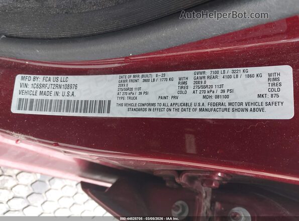 1C6SRFJT2RN108976 2024 RAM 1500 Beige Widok komory silnika