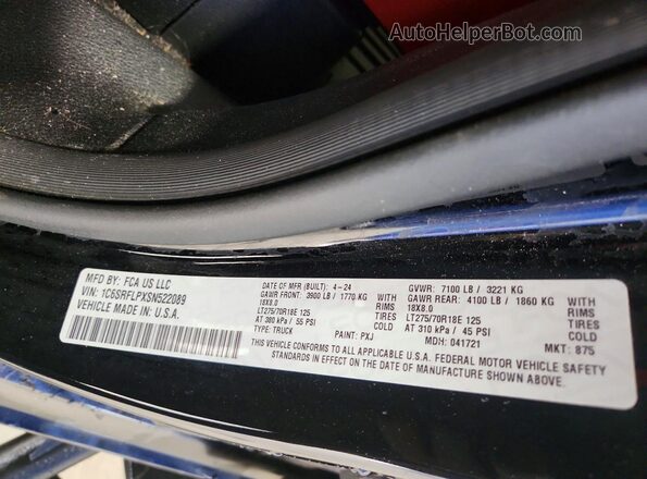 1C6SRFLPXSN522089 2025 RAM 1500 Black 