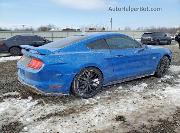 1FA6P8CF1M5156910 2021 FORD MUSTANG Синий Задняя правая четверть