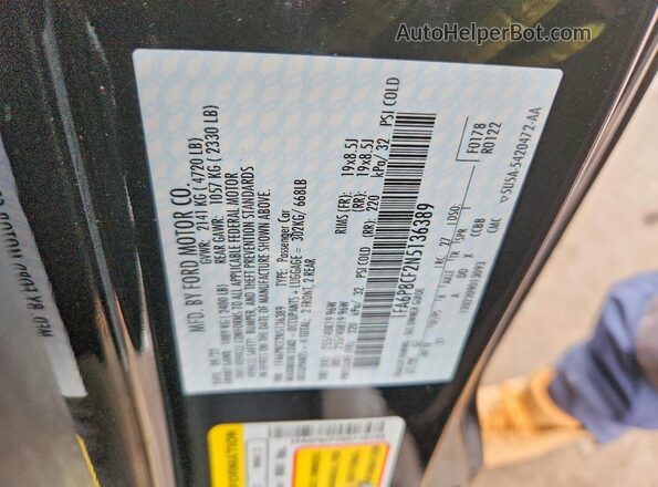 1FA6P8CF2N5136389 2022 FORD MUSTANG Black Widok komory silnika
