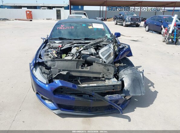 1FA6P8CF4G5283753 2016 FORD MUSTANG Blue Вид задньої частини салону