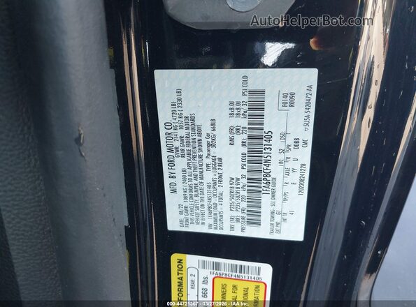 1FA6P8CF4N5131405 2022 FORD MUSTANG Черный Вид подкапотного пространства