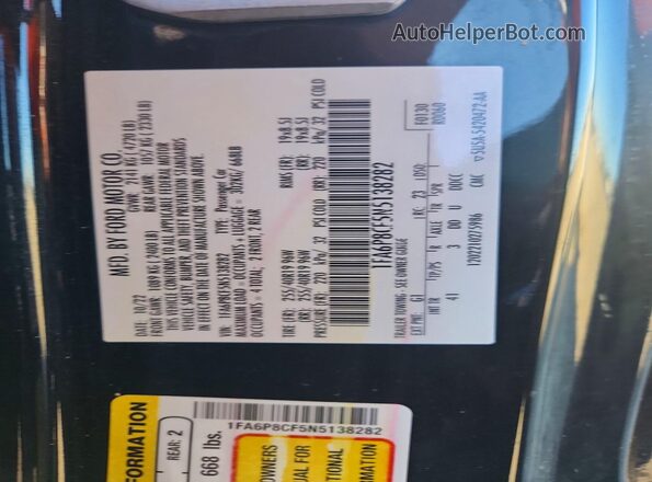 1FA6P8CF5N5138282 2022 FORD MUSTANG Black Widok komory silnika