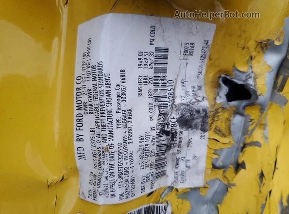 1FA6P8CF7G5328510 2016 FORD MUSTANG Yellow Vista del compartimento del motor