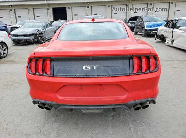 1FA6P8CF7M5128657 2021 FORD MUSTANG Красный Вид сзади