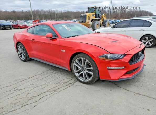 1FA6P8CF7M5128657 2021 FORD MUSTANG Красный Передняя правая четверть