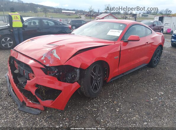 1FA6P8CF9K5157803 2019 FORD MUSTANG Red Առջևի ձախ երեք քառորդ տեսարան