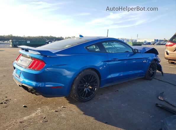 1FA6P8CFXM5157988 2021 FORD MUSTANG Синий Задняя правая четверть