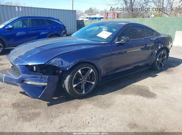 1FA6P8TH8L5122737 2020 FORD MUSTANG Blue Vista tres cuartos delantera izquierda
