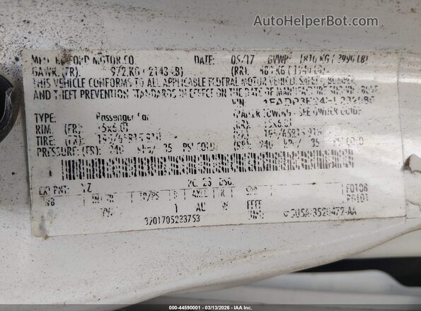 1FADP3E24HL282085 2017 FORD FOCUS Белый 