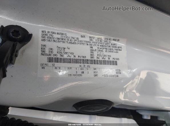 1FADP5EU4HL108384 2017 FORD C-MAX ENERGI Белый Вид подкапотного пространства
