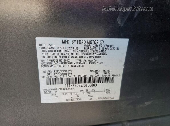 1FAHP2D85JG130803 2018 FORD TAURUS Tan Widok komory silnika