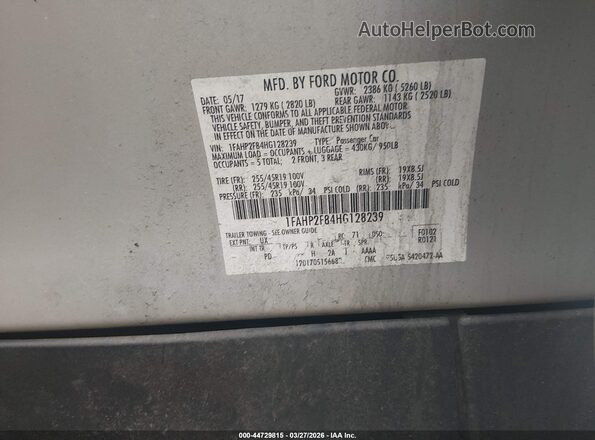 1FAHP2F84HG128239 2017 FORD TAURUS Серебряный Вид подкапотного пространства