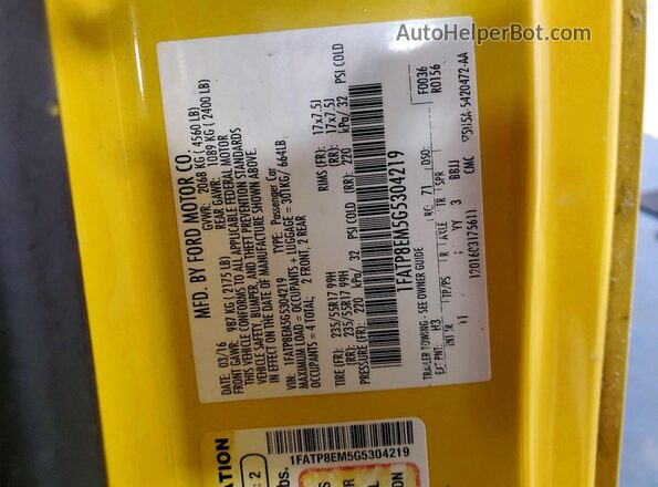 1FATP8EM5G5304219 2016 FORD MUSTANG Gold Вид підкапотного простору