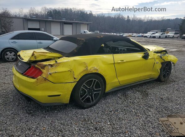 1FATP8FF3M5106685 2021 FORD MUSTANG Yellow Rear right