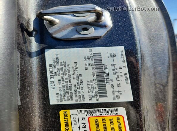1FATP8UH2J5177487 2018 FORD MUSTANG Серый Вид наклейки с VIN-кодом