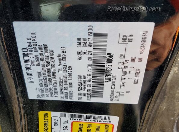 1FATP8UH3P5100569 2023 FORD MUSTANG Black 