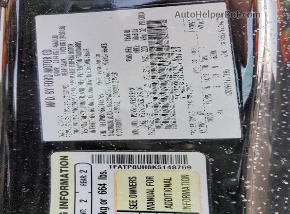 1FATP8UH8K5148769 2019 FORD MUSTANG Black 