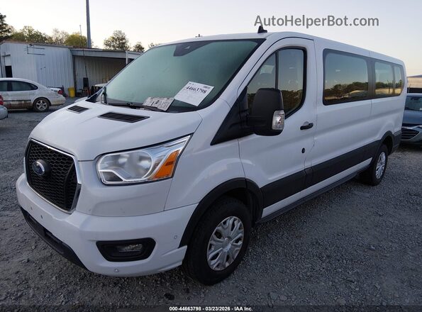 1FBAX2Y84MKA64188 2021 FORD PASSENGER White წინა მარცხენა ხედი სამი მეოთხედიდან