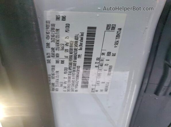 1FBAX2Y85MKA38103 2021 FORD TRANSIT White VIN կոդի պիտակի տեսք
