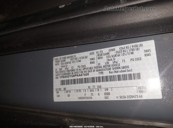 1FBAX2YG8PKA67428 2023 FORD PASSENGER Gray 