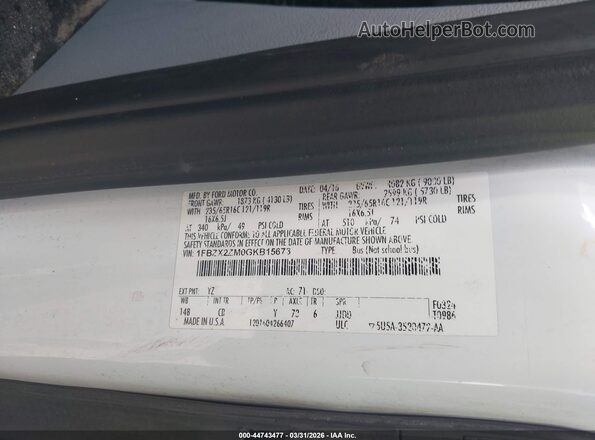 1FBZX2ZM0GKB15673 2016 FORD TRANSIT-350 White Вид підкапотного простору