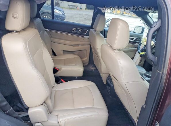 1FM5K7F85JGC63529 2018 FORD FORD EXPLORER Maroon Rear seats view