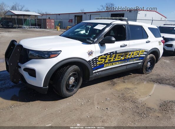 1FM5K8AB2MGC01163 2021 FORD POLICE INTERCEPTOR White წინა მარცხენა ხედი სამი მეოთხედიდან