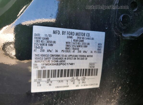 1FM5K8AB2PGC17481 2023 FORD FORD EXPLORER Two Tone Vista del compartimento del motor