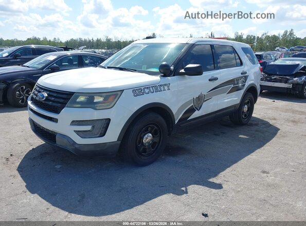 1FM5K8AR8GGC92103 2016 FORD UTILITY POLICE INTERCEPTOR White წინა მარცხენა ხედი სამი მეოთხედიდან