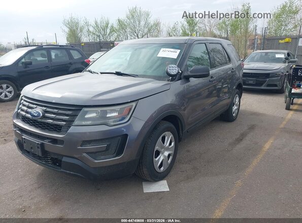 1FM5K8AR9GGC93471 2016 FORD UTILITY POLICE INTERCEPTOR Gray წინა მარცხენა ხედი სამი მეოთხედიდან