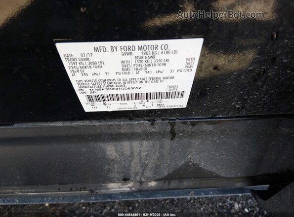 1FM5K8B80HGD65052 2017 FORD FORD EXPLORER Black Vista del compartimento del motor
