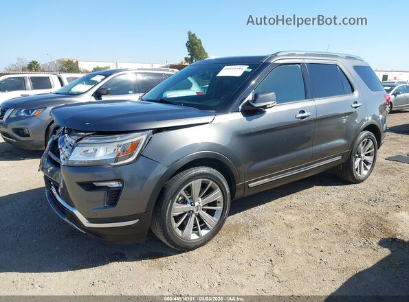 1FM5K8F87JGA15563 2018 FORD FORD EXPLORER Gray წინა მარცხენა ხედი სამი მეოთხედიდან