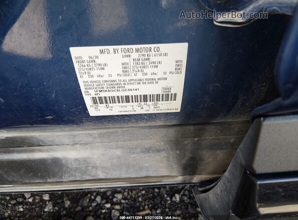 1FM5K8GC8LGC50141 2020 FORD FORD EXPLORER Синий Вид подкапотного пространства