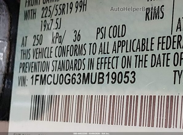 1FMCU0G63MUB19053 2021 FORD ESCAPE Черный Вид подкапотного пространства